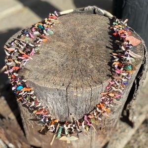 Vintage Turquoise Mother of Pearl Zuni Fetish Bird 4 strand  necklace